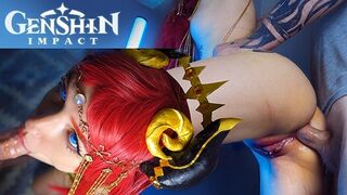 Keleti táncosnő nilou seggét rendesen megdugja a fasza – genshin impact cosplay