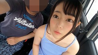 Méretes szemek és apró test! 147 cm-es osaka mini kiscsaj cidázza és kézimunkázza a dákót vezetés közben